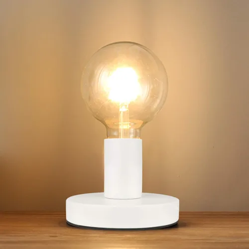 Miniatura 11 de Base de lámpara de mesa industrial Helunsi, base de lámpara E26 E27 plateada sin pantalla, base de lámpara de escritorio corta expuesta, soporte