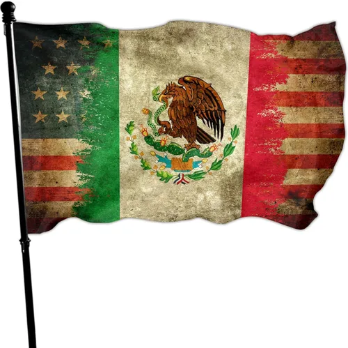 Miniatura 8 de NASIAN Bandera de México, banderas mexicano-americanas para exteriores, 3 x 5, doble cara, México, Estados Unidos, bandera de la amistad, bandera
