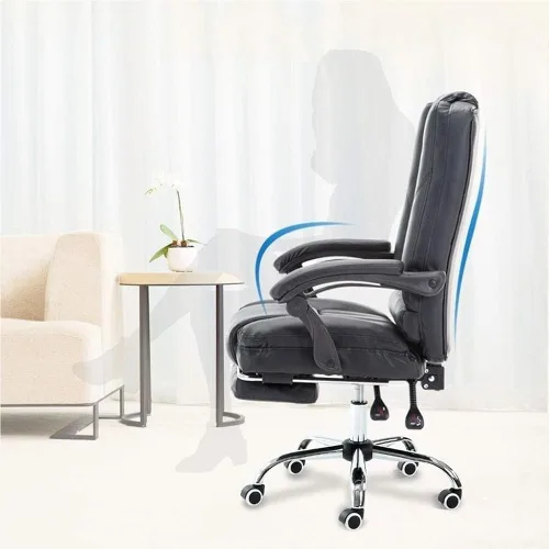 Miniatura 5 de Silla de oficina ejecutiva moderna blanca con respaldo alto, ergonómica y giratoria, cómoda silla de juegos para computadora para sala de estudio