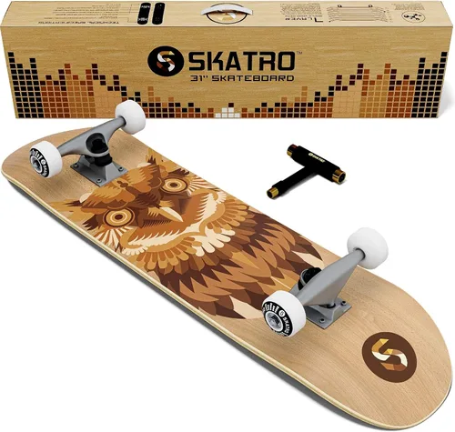 Miniatura 14 de Skatro - Patineta profesional de 31 pulgadas completa. Tabla de patinaje para edades: adultos, niños, principiantes y niñas