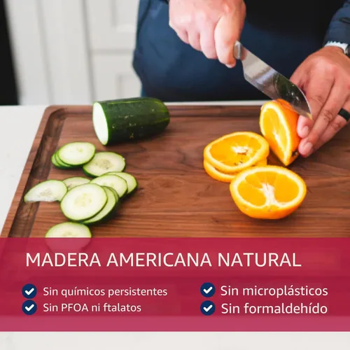 Miniatura 2 de Tabla de cortar de madera de nogal negro hecha en EE.UU. por Virginia Boys Kitchens - Tabla de cortar de madera de bloque de carnicero con ranura