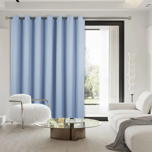 Miniatura 2 de BGment Cortina de Puerta Corredera de Moda 120 X 96 Pulgadas, Cortinas Opacas Térmicas Anchas que Oscurecen la Habitación Divisor de Habitación Azul