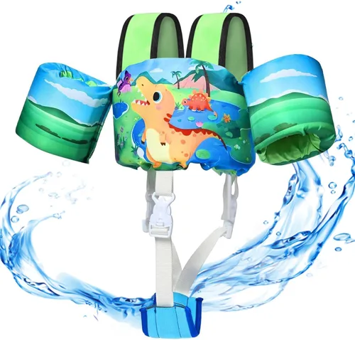 Chaleco de natación para niños pequeños, flotadores para niños de 22 a 66 libras, chaleco de natación extraíble con correa de entrepierna y arnés de