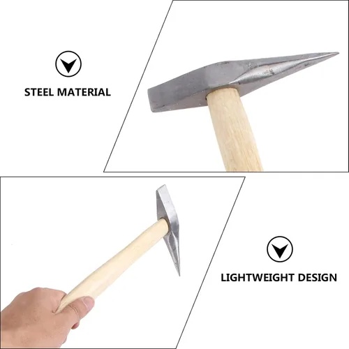 Miniatura 4 de DOITOOL Martillo astillador mango de madera martillo de soldadura herramienta de eliminación de escoria con agarre de reducción para carpintería