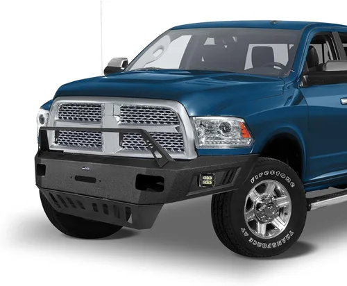 Miniatura 3 de u-Box Parachoques delantero Ram 3500 de ancho completo 2016 con placa de cabrestante y placa de deslizamiento fuerte y luces LED compatibles