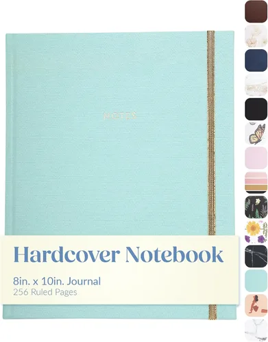 Miniatura 15 de WORLD TRAVELER Eccolo - Diario grande con páginas rayadas, cuaderno de escritura, tapa dura, 256 páginas blancas con líneas, marcador de cinta, se