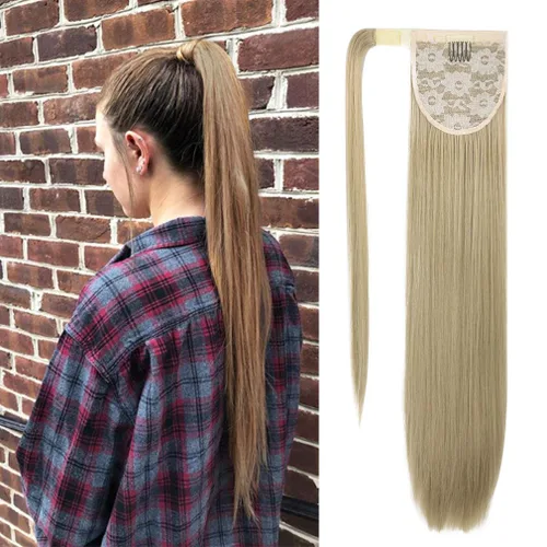 Miniatura 34 de SEIKEA Extensión de cola de caballo con clip alrededor del cabello lacio para mujer (12 pulgadas, negro)
