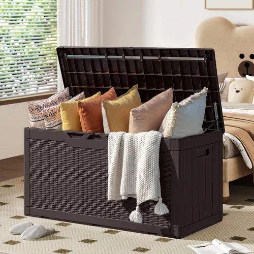 Miniatura 7 de YESHOMY Contenedores de almacenamiento de plástico de 30 galones con tapa, organizadores de cajas apilables para sala de estar, oficina, dormitorio