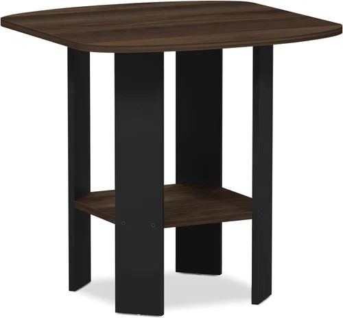 Miniatura 5 de Furinno SIMPLE DESIGN - Mesa auxiliar, mesa de arrime de 2 niveles, mesita de noche con estantes abiertos, mesita de noche para sala de estar