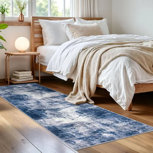 Miniatura 1044 de IOHOUZE Alfombra abstracta lavable de 3 x 12 pies para pasillos, antideslizante para cocina, camino de entrada de lana sintética para interiores