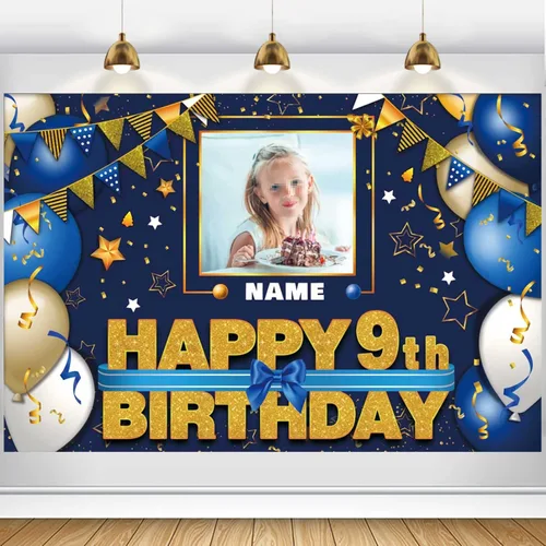 Miniatura 124 de Pancarta Personalizada de Decoraciones de Feliz Cumpleaños 101 - Telón de Fondo de 101 Años para Mujeres Hombres Niños Niñas Suministros de Fiesta