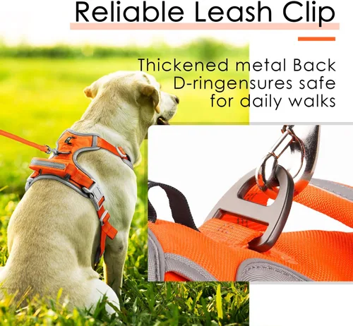 Miniatura 7 de ThinkPet Arnés deportivo transpirable, antitirones para perro, con asa, arnés reflectante y ajustable para perros medianos o grandes, clip trasero