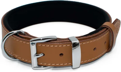 Miniatura 4 de Collar de perro de cuero curtido vegetal para perros grandes, collares de perro resistentes y de diseño de lujo