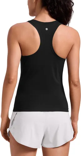 CRZ YOGA - Camisetas sin mangas con espalda cruzada para mujer - Camisetas atléticas para gimnasio, para correr, sin mangas, transpirables, con
