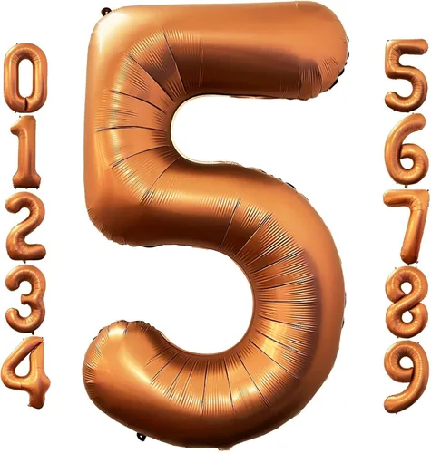 Miniatura 13 de Lovoir Globo naranja número 4 de 40 pulgadas, tamaño grande, de papel de aluminio de mylar de aluminio de Mylar de color amarillo azafrán