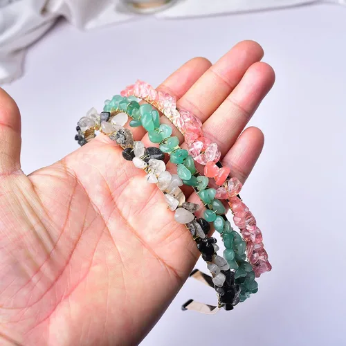 Miniatura 3 de Diadema de cuarzo de cristal crudo, accesorios para el cabello, tiara con joyas para mujeres y niñas, 3 piezas
