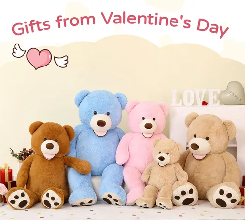 Miniatura 3 de MaoGoLan Oso de peluche gigante de 5 pies, lindo oso de peluche de San Valentín animal de peluche con cara sonriente, regalo para novia, novio