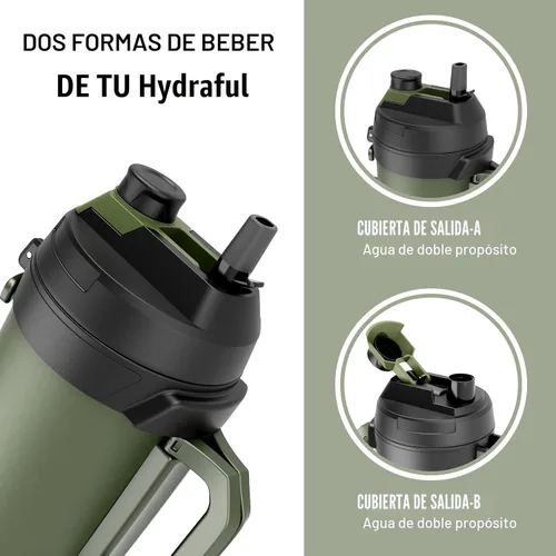 Miniatura 2 de Hydraful Jarra de galón, botella de agua grande de 128 onzas, jarra deportiva de acero inoxidable aislada, botella de agua de triple pared de vacío