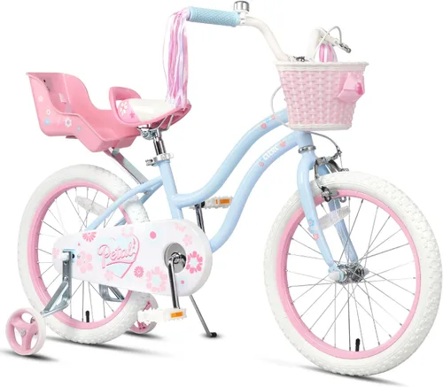 Miniatura 10 de Glerc Petal Girls Bike 12-18 Inch for Ages 2-9, Kids Bike with Training Wheels, Basket & Streamers, Princess Style Kids Bicycle, for Girls