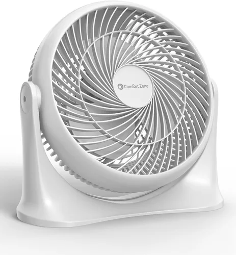 Miniatura 11 de Comfort Zone Ventilador circulador de aire de mesa de alta velocidad de 11 pulgadas, ventilador personal silencioso con 3 velocidades e inclinación