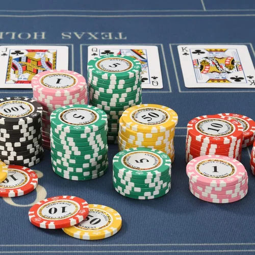 Miniatura 5 de 125 piezas de fichas de póquer de arcilla Denominaciónes 13.5 gramos Fichas de casino de Blacakjack Fichas de póquer compuestas de arcilla y hierro