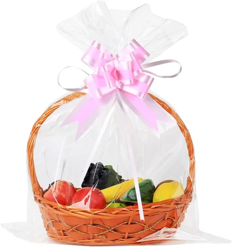 Miniatura 8 de UltraOutlet Paquete de 50 bolsas grandes de celofán de 18 x 24 pulgadas, cesta de regalo de celofán transparente, 2.3 mil de grosor, bolsas