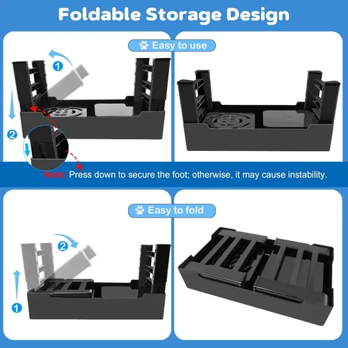 Miniatura 6 de 2 en 1 tazones elevados con alimentación lenta para perros, 4 tazones elevados ajustables en altura con soporte para perros con cuenco de agua a