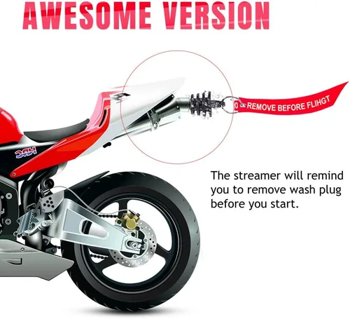 Miniatura 5 de Tapón de lavado para el silenciador de escape de 0.6"-1.5", para motocicleta de tierra, moto de 2 tiempos con llavero con llavero para motor, 1 Negro