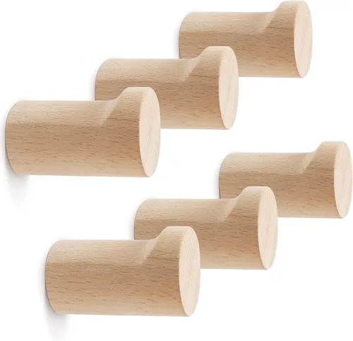 Miniatura 15 de bsdonte Ganchos de Pared de Madera, Paquete de 4 Ganchos Decorativos Blancos Montados en la Pared, Ganchos Modernos para Sombreros de Servicio