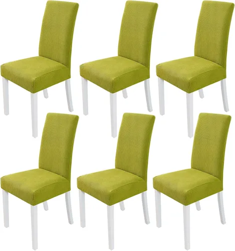 Miniatura 12 de PETCUTE Fundas elásticas para sillas de comedor, fundas elásticas antideslizantes para sillas de comedor, color gris, paquete de 2