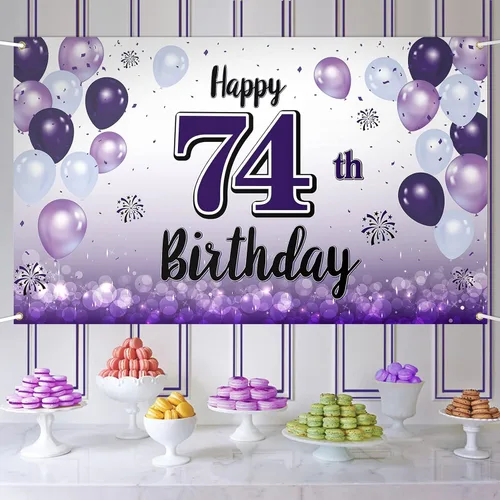 Miniatura 13 de Decoraciones de feliz cumpleaños 30, cartel grande de globo morado de 30 cumpleaños, suministros para fiesta de cumpleaños de 30 años. 30 (EE. UU.)