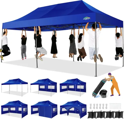 Miniatura 303 de COBIZI Tienda de campaña desplegable de 6.6 x 6.6 pies, toldo resistente, fácil de instalar, impermeable, para exteriores, fiestas, playa, jardín