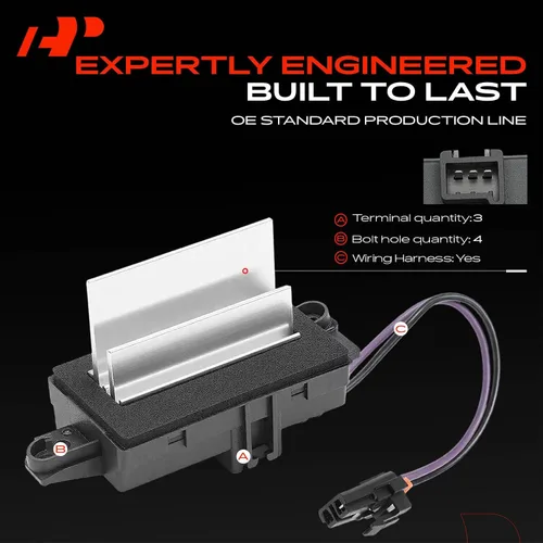 Miniatura 4 de A-Premium [Solo 3 pines] Módulo de control de resistencia del motor del ventilador de CA compatible con Chevrolet Silverado Avalanche Suburban Tahoe