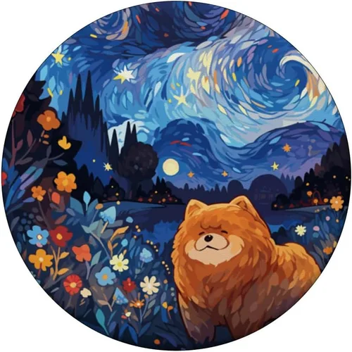 Miniatura 3 de Chow Chow Starry Night For Dog Mom Dog Dad PopSockets Swappable PopGrip