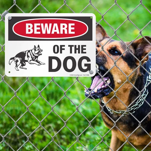 Miniatura 3 de SmartSign Letrero de metal con gráfico "Beware of The Dog" de 7 x 10 pulgadas, aluminio laminado a prueba de óxido, rojo, negro y blanco, fabricado