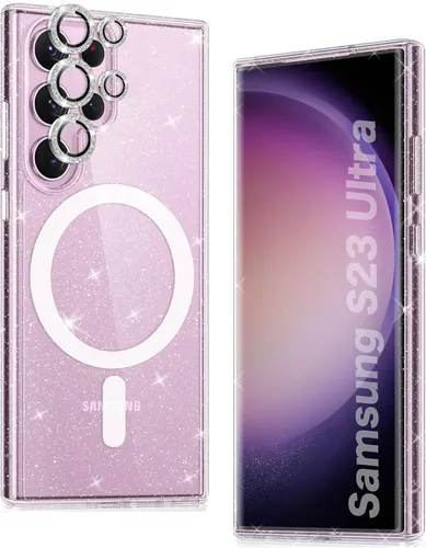 Miniatura 9 de KIOMY Funda transparente con purpurina para Samsung Galaxy S23 5G con protector de lente de cámara Diamond Sparkle y 2 paquetes de protectores