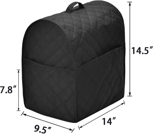 Miniatura 5 de Funda para batidora de pie compatible con batidora, se adapta a todos los modelos de cabezal inclinable y elevador de tazón, impermeable, fácil Negro