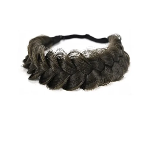 Miniatura 20 de Diadema trenzada, 2 hebras, clásica, gruesa, trenzada, ancha, elástica, de calidad, sintética, trenzada, para mujeres y niñas, estilo bohemio, 2.42