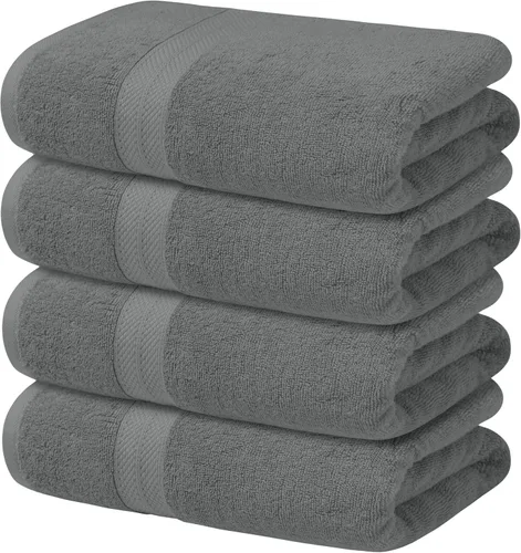 Miniatura 9 de Avalon Towels Juego de 4 toallas de baño beige (27 x 54 pulgadas), 100% algodón absorbente y de secado rápido, toallas beige para baño, súper suaves