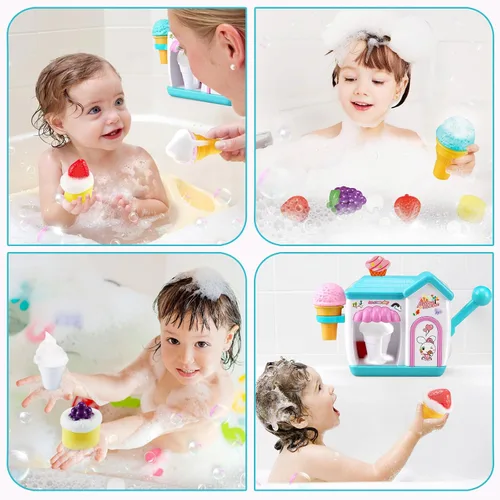 Miniatura 3 de Gretex Juguetes de Baño para Niños Pequeños de 3 4 5 6 7 8 Años Niñas, Juguete de Baño Fabricante de Helado de Burbujas, Juguetes de Ducha, Juguetes