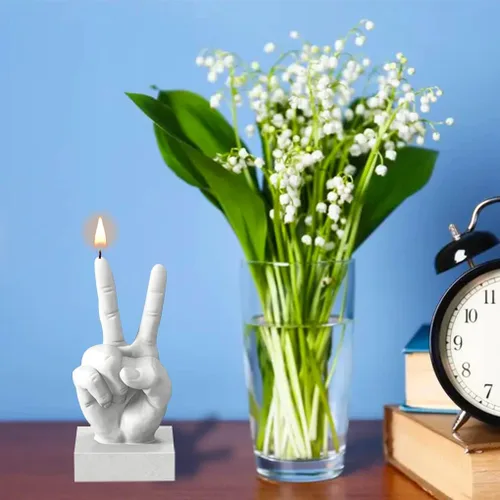 Miniatura 4 de Victory Gesture - Molde de vela de gesto, molde de resina de mano 3D, molde de silicona en forma de V, fabricación de velas de jabón, escultura