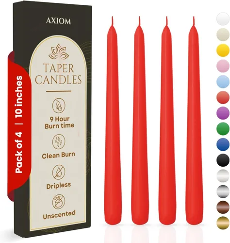 Miniatura 35 de Axiom Candles - Velas cónicas de 10 pulgadas sin goteo - Velas altas sin perfume y sin humo - 9 horas de combustión - Velas cónicas para el hogar