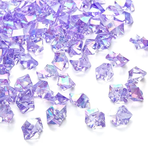 Miniatura 9 de DomeStar Hielo falso iridecente, 150 piezas de relleno de jarrón brillante, diamantes falsos, piedras preciosas transparentes, manualidades