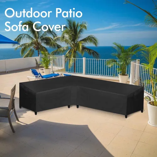 Miniatura 7 de WLEAFJ Funda de sofá modular para patio en forma de L, impermeable, de alta resistencia para exteriores con ventilación, con orientación a