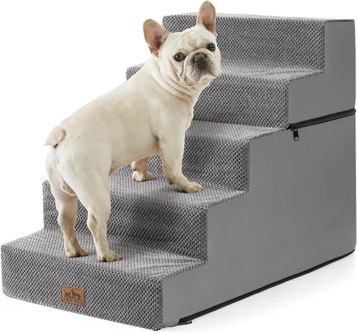 Miniatura 15 de COZY KISS Escaleras para perros pequeños, escaleras extraíbles de 4 niveles para sofá y cama, escalones para perros de 17.7 pulgadas de alto