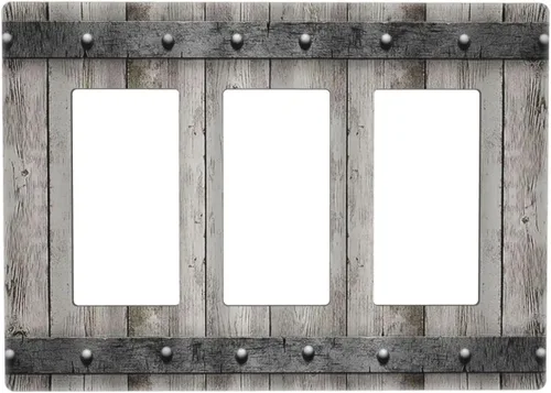 Miniatura 67 de Mid Century Morden Boho - Placa de pared para interruptor de luz dúplex de 1 banda, placa frontal decorativa eléctrica para receptáculo para baño