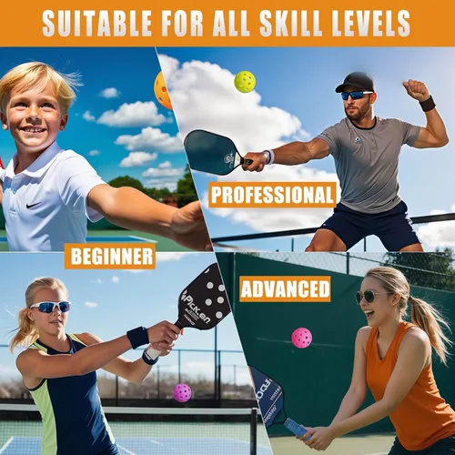 Miniatura 7 de FASIUCHOI Paquete de 6 pelotas de pickleball con 40 agujeros, pelotas de pickleball de alta durabilidad, pelotas de pickleball para exteriores