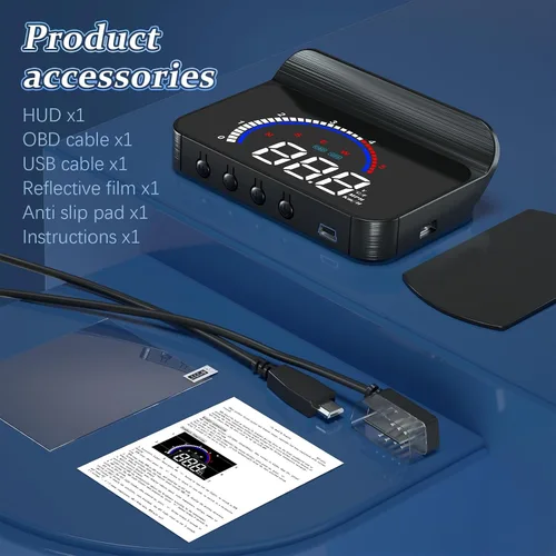Miniatura 9 de Liiiyuan M13PLUS Pantalla Head-Up para Automóviles, Pantalla de Velocímetro GPS para Automóvil OBD2+GPS Velocidad, Tiempo, Kilometraje, Viaje