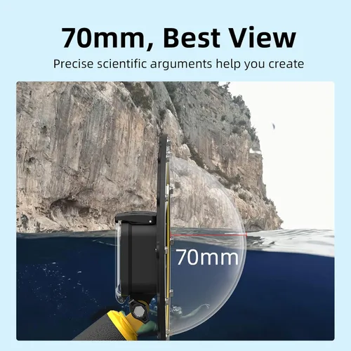 Miniatura 4 de TELESIN Puerto de cúpula para GoPro Hero 12 Hero 11 Hero 10 Hero 9 Negro, carcasa impermeable caso submarino buceo buceo protector con mango