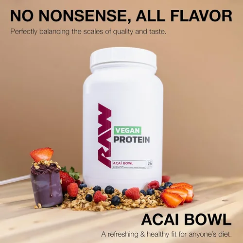 Miniatura 3 de RAW Acai Bowl - Proteína vegana en polvo, 0.71 oz de proteína a base de plantas en polvo y fortificada con vitaminas para el crecimiento muscular